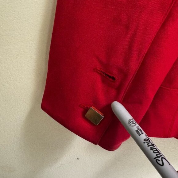 CLAUDE MONTANA Vintage 80s Tailored Blazer Jacket Futuristic Top Rare Red Wool 8 - Picture 12 of 16